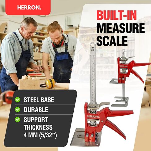 رافع خزانة أدوات رفع اليد من Herron مكون من قطعتين، ذراع توفير العمالة بمقياس قياس، سعة تحميل 440 رطل، ارتفاع الرفع 6 بوصات، رافع الأثاث، أداة رفع سريعة، جاك البناء in Kuwait