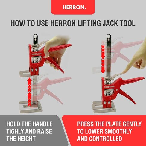 رافع خزانة أدوات رفع اليد من Herron مكون من قطعتين، ذراع توفير العمالة بمقياس قياس، سعة تحميل 440 رطل، ارتفاع الرفع 6 بوصات، رافع الأثاث، أداة رفع سريعة، جاك البناء in Kuwait