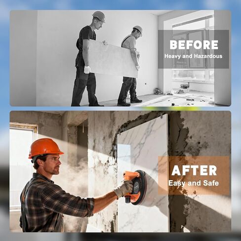 أكواب شفط زجاجية عالية التحمل: رافع أكواب شفط من البلاط مقاس 8 بوصات مع مقبض ومضخة، أداة أكواب فراغ بسعة تحميل 440 رطلًا لرفع الزجاج الكبير والبلاط والجرانيت والنافذة والزجاج الأمامي (عبوتان) in Kuwait