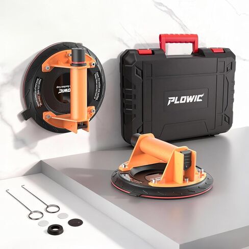 أكواب شفط زجاجية عالية التحمل: رافع أكواب شفط من البلاط مقاس 8 بوصات مع مقبض ومضخة، أداة أكواب فراغ بسعة تحميل 440 رطلًا لرفع الزجاج الكبير والبلاط والجرانيت والنافذة والزجاج الأمامي (عبوتان) in Kuwait