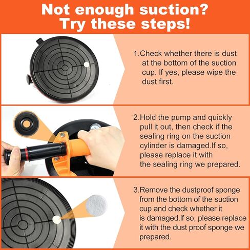 أكواب شفط للزجاج والبلاط، كوب شفط عالي التحمل مقاس 8 بوصات مع مضخة/مقياس، تصميم من 3 طبقات يحمل رافعًا للفراغ بوزن 880 رطلًا للجرانيت الكبير والمعادن والنوافذ وتركيب سطح الطاولة in Kuwait