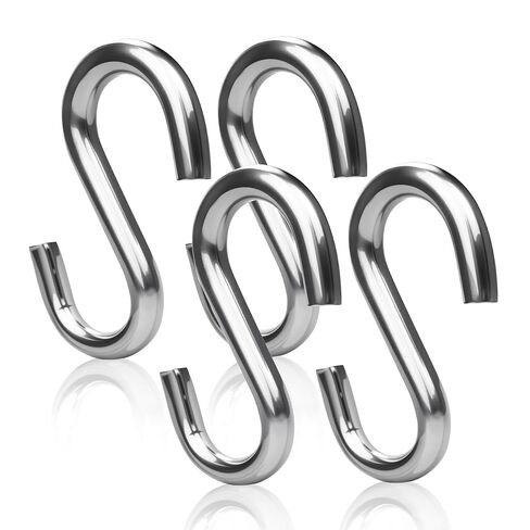 3.2 Inch Heavy Duty S Hooks (2-Pack), 550LB Capacity 304 Stainless Steel Hanging Hooks, Utility S-Hook for Hammock, Swing, Garage Storage, Outdoor Use in Saudi Arabia