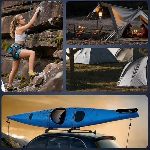 6 قطع من أدوات ضبط باراكورد، حبل مع شداد دوار لربط سهل وآمن، ربط للأسفل للتخييم، الأقمشة، خطوط الرجل، القوارب والعتاد الخارجي - يشمل الحبل وحقيبة الحمل in Kuwait