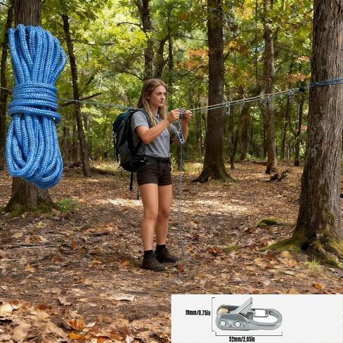 6 قطع من أدوات ضبط باراكورد، حبل مع شداد دوار لربط سهل وآمن، ربط للأسفل للتخييم، الأقمشة، خطوط الرجل، القوارب والعتاد الخارجي - يشمل الحبل وحقيبة الحمل in Kuwait