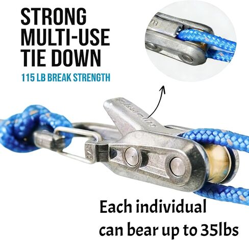 6 قطع من أدوات ضبط باراكورد، حبل مع شداد دوار لربط سهل وآمن، ربط للأسفل للتخييم، الأقمشة، خطوط الرجل، القوارب والعتاد الخارجي - يشمل الحبل وحقيبة الحمل in Kuwait