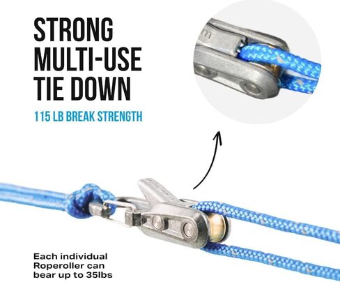 6 قطع من أدوات ضبط باراكورد، حبل مع شداد دوار لربط سهل وآمن، ربط للأسفل للتخييم، الأقمشة، خطوط الرجل، القوارب والعتاد الخارجي - يشمل الحبل وحقيبة الحمل in Kuwait