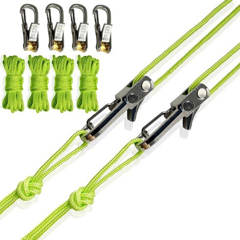Rope Tightening Tool & Tensioner: Retractable Rope with Alloy Buckle for Outdoor Enthusiasts - Perfect for Camping Tent Building, Tarp Tie Downs, Hammock Installation & Outdoor Gear Securing in Kuwait