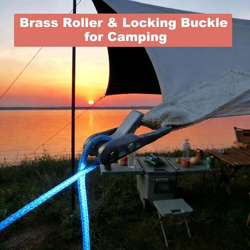 Rope Adjuster, 6-Pack Paracord Adjustment Cord Tensioner with Brass Roller & Locking Buckle for Camping, Boating, Outdoor Tie-Downs in Kuwait