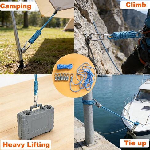 Rope Adjuster, 6-Pack Paracord Adjustment Cord Tensioner with Brass Roller & Locking Buckle for Camping, Boating, Outdoor Tie-Downs in Kuwait