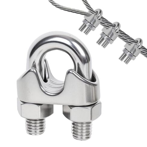 20 Pcs 1/8 inch Stainless Steel Wire Rope Cable Clamp Clips,Wire Rope Clamp for Various Commercial, Industrial, and Residential Projects. (M3, 20) in Kuwait