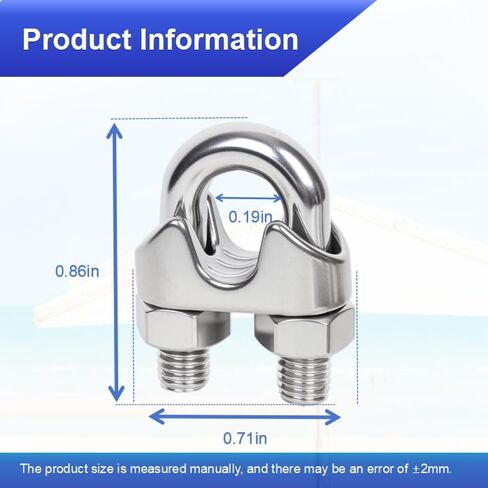 20 Pcs 1/8 inch Stainless Steel Wire Rope Cable Clamp Clips,Wire Rope Clamp for Various Commercial, Industrial, and Residential Projects. (M3, 20) in Kuwait