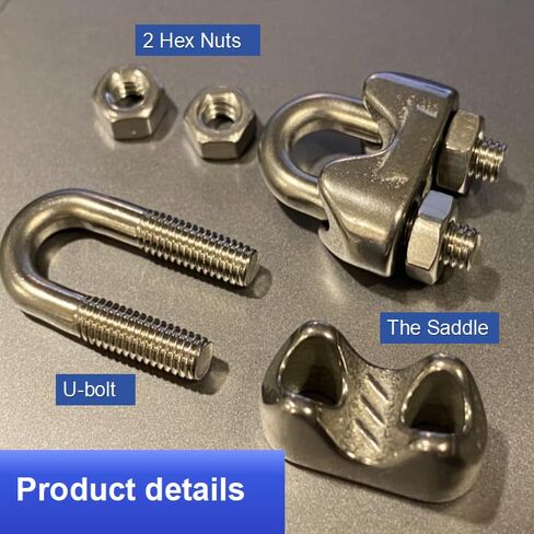 20 Pcs 1/8 inch Stainless Steel Wire Rope Cable Clamp Clips,Wire Rope Clamp for Various Commercial, Industrial, and Residential Projects. (M3, 20) in Kuwait