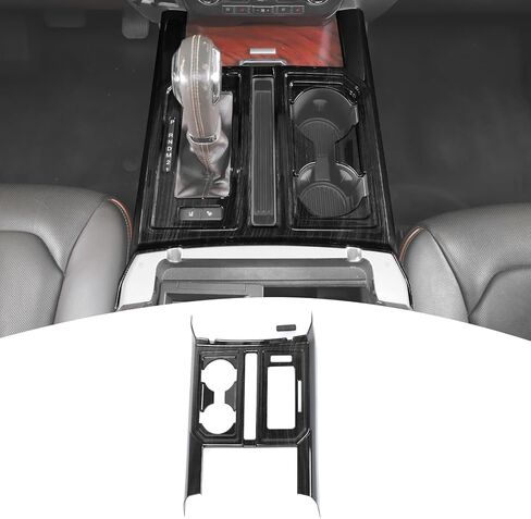 for F150 Center Console Trim Carbon Fiber, Gear Shift Panel Cup Holder Cover Trim for Ford F150 2015-2020 Carbon Fiber Interior Accessories in Kuwait
