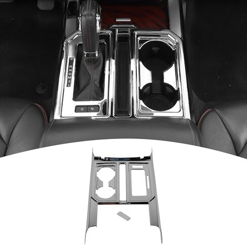 for F150 Center Console Trim Carbon Fiber, Gear Shift Panel Cup Holder Cover Trim for Ford F150 2015-2020 Carbon Fiber Interior Accessories in Kuwait