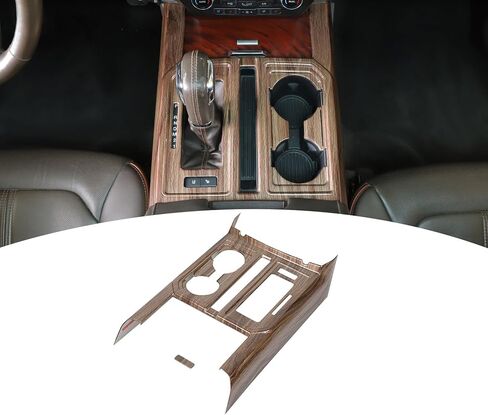 for F150 Center Console Trim Carbon Fiber, Gear Shift Panel Cup Holder Cover Trim for Ford F150 2015-2020 Carbon Fiber Interior Accessories in Kuwait