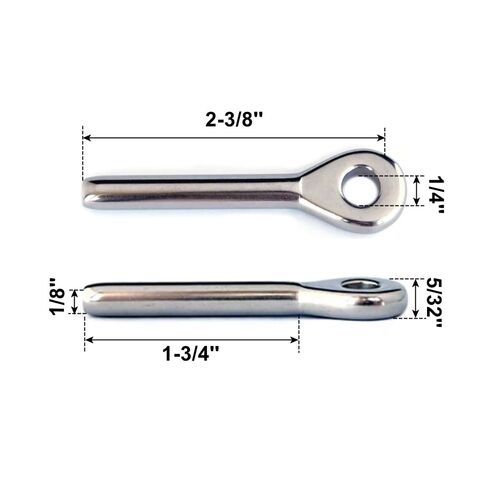 5 Pack 316 Stainless Steel Swage Eye Terminals for 1/8" Wire Rope – Corrosion Resistant Cable End Fittings for Boat Rigging, Deck Railing, Industrial & Automotive Projects in Saudi Arabia