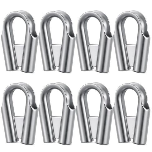 12mm 1/2" 304 Stainless Steel Wire Rope Thimbles Collar with Gusset for 3/8" - 1/2" Wire or Winch Rope Tube Cable Thimble Heavy Duty for Rigging(8 Pack,Silver) in Kuwait