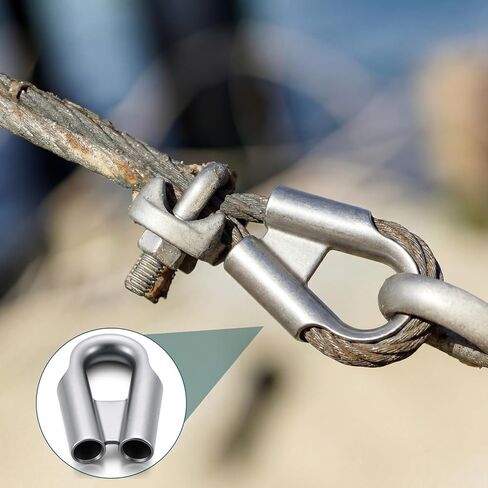 12mm 1/2" 304 Stainless Steel Wire Rope Thimbles Collar with Gusset for 3/8" - 1/2" Wire or Winch Rope Tube Cable Thimble Heavy Duty for Rigging(8 Pack,Silver) in Kuwait