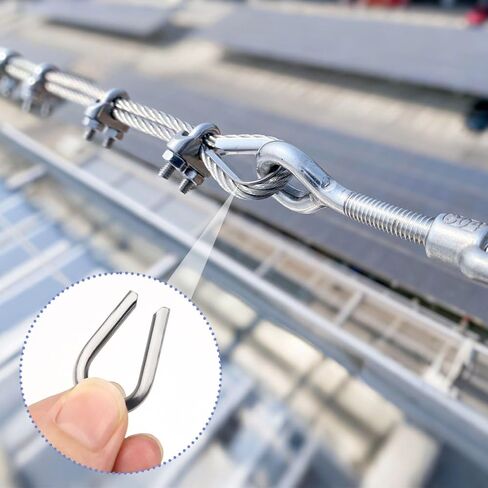 50 Pack Wire Rope Thimble 304 Stainless Steel Wire Rope Thimbles M3 Stainless Steel Thimble Cable Rigging for 1/8" Diameter Wire Rope Steel Cable Crimping Kit Steel Cable Sleeve (Sliver) in Saudi Arabia