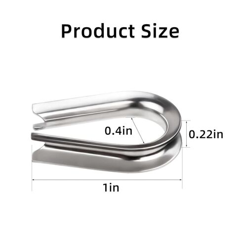 50 Pack Wire Rope Thimble 304 Stainless Steel Wire Rope Thimbles M3 Stainless Steel Thimble Cable Rigging for 1/8" Diameter Wire Rope Steel Cable Crimping Kit Steel Cable Sleeve (Sliver) in Saudi Arabia