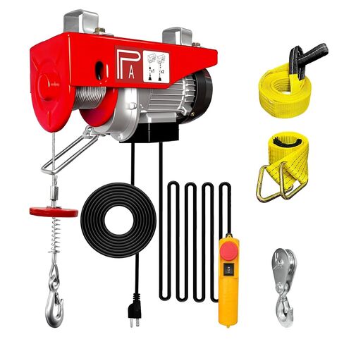 Electric Hoist 440 lbs with 13ft Wired Remote Control, 110V Electric Winch with 39.4ft Single Cable Lifting Height, Lift Hoist for Garage Warehouse Factories, Construction Site in Saudi Arabia
