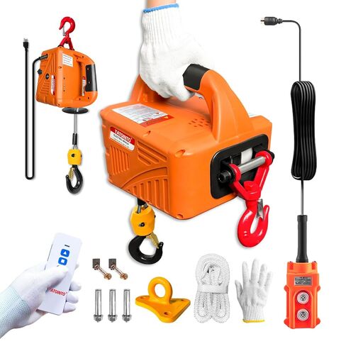 3 في 1 رافعة كهربائية، 1100 رطل 1500 وات رافعة ونش كهربائية محمولة، حماية من الحمل الزائد 25 قدم ارتفاع الرفع، يدوي، جهاز تحكم عن بعد سلكي ولاسلكي للمصانع والمستودعات والكراجات، إلخ in Kuwait