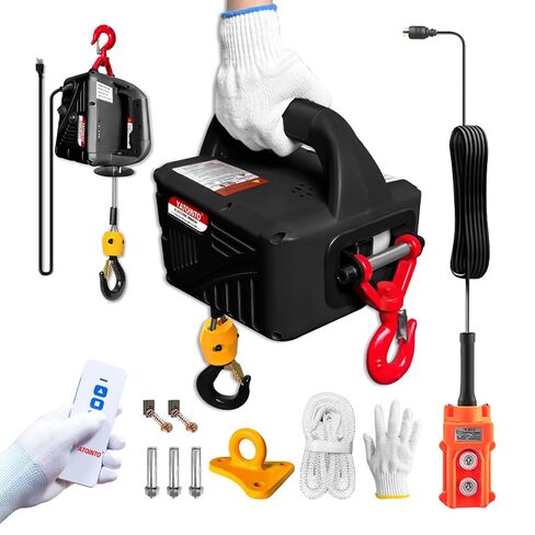 3 in 1 Electric Hoist Winch,1100 lbs 1500W Portable Power Winch Crane, Overload Protection 25ft Lifting Height,Manual, Wired and Wireless Remote Control for Factories, Warehouses, Garages, Etc in Kuwait