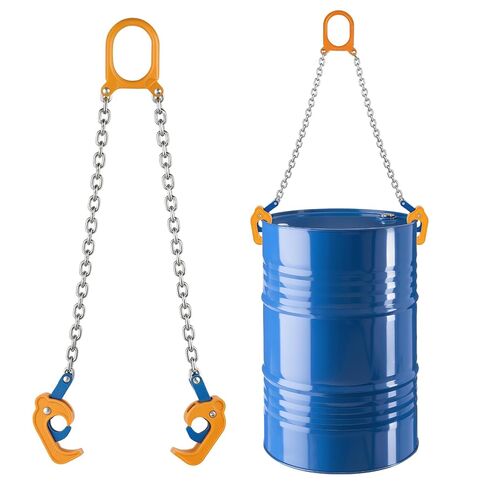 VEVOR Chain Drum Lifter, G80 Drum Lifting Chain Sling with Thickened Security Hook, 2000LBS Capacity, 1.6ft Long Sturdy Drums Handling Equipment, Carbon Steel Barrel Lifter for Plastic & Metal Drums in Saudi Arabia