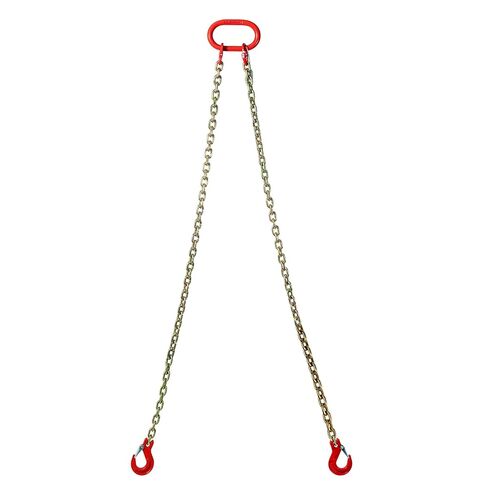 حبال سلسلة الرفع G80 ذات ساقين، 5/16 بوصة، 5 أقدام لكل ساق، سبائك فولاذية مطلية بالزنك الأصفر مع علامة تعريف محفورة للتزوير ومعالجة المواد in Kuwait