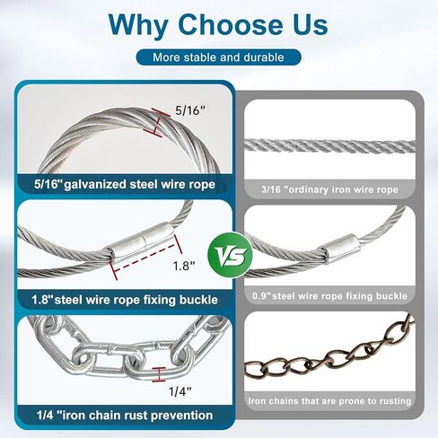 أداة إزالة عمود السياج شديدة التحمل مع كابل وسلسلة مجلفنة مقاس 8 مم (5/16 بوصة) - تعمل مع جاك/رافعة لاستخراج أعمدة خشبية/معدنية 4x4 للإصلاح السكني والزراعي in Kuwait