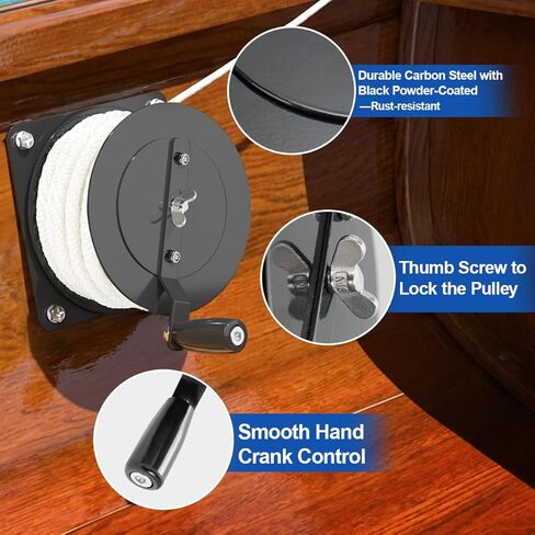 مجموعة روافع مرساة يدوية، نظام رفع مرساة يدوي لقوارب الكاياك، قارب جون، قارب الباس، متوافق مع حبل يصل إلى 0.45 بوصة in Kuwait