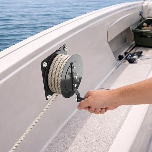 مجموعة روافع مرساة يدوية، نظام رفع مرساة يدوي لقوارب الكاياك، قارب جون، قارب الباس، متوافق مع حبل يصل إلى 0.45 بوصة in Kuwait