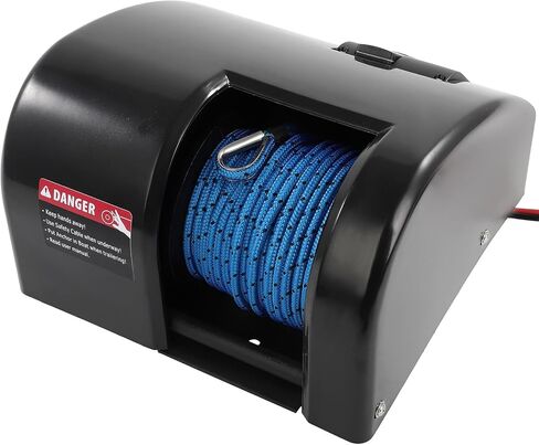 SCITOO 25 LBS قارب المياه المالحة ونش كهربائي مع جهاز تحكم عن بعد لاسلكي، أسود بحري يتميز بكفاءة عالية 12 فولت تيار مستمر، محرك تروس فولاذي بالكامل in Kuwait