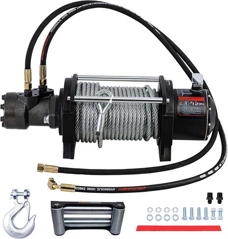 ونش هيدروليكي CXRCY كابل فولاذي 1/2 بوصة × 78FT - محرك BMR100، نسبة تروس 36:1 - رائع لحطام السفن والمقطورات واستعادة المركبات (20000 رطل) in Saudi Arabia