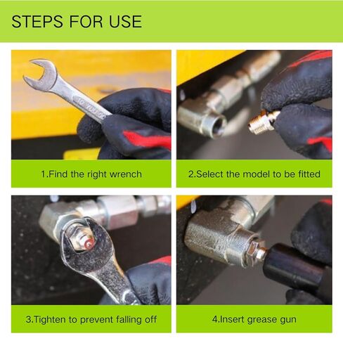 20 PCS SAE & Metric Grease Fittings Assortment, Hydraulic Grease Gun Fittings with 1/4'' 1/8'' M6 M8 M10 Straight, 45 Degree Zerks Kit for Automotive Industrial Machinery Lubrication in Kuwait
