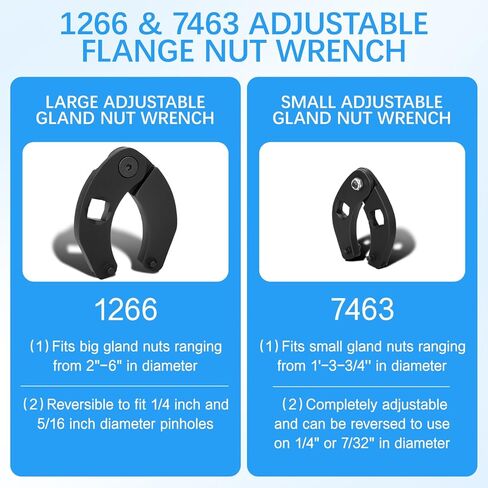 3 Pack Hydraulic Seal Installation Tools,& 1266 Adjustable Gland Nut Wrench & 7463 Small Universal Gland Wrench,Suitable for Farm & Construction Equipment in Kuwait