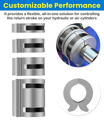 Stroke Control Kit for Hydraulic Cylinders – Thickness: 1.0", 1.5", 2.0", 4.0" – Fits 1-3/4" to 2.0" Cylinder Rods, Adjustable Limiter Clamps with Finger Tabs in Kuwait