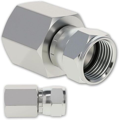 محول دوار هيدروليكي 1/4 بوصة NPTF أنثى × 3/8 بوصة JIC 37°، 6506-04-06 محول أنبوب دوار من الفولاذ الكربوني مناسب لبناء الأنظمة الهيدروليكية والمعدات الزراعية (قطعتان) in Kuwait