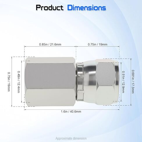 محول دوار هيدروليكي 1/4 بوصة NPTF أنثى × 3/8 بوصة JIC 37°، 6506-04-06 محول أنبوب دوار من الفولاذ الكربوني مناسب لبناء الأنظمة الهيدروليكية والمعدات الزراعية (قطعتان) in Kuwait