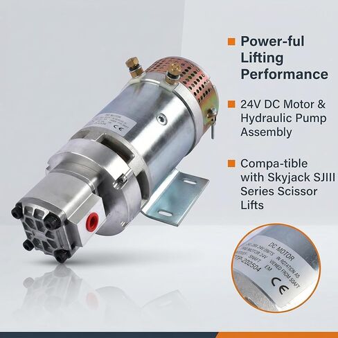 147099 Hydraulic Pump Assembly 147662 & 24V Motor 147664 Compatible with Sk'yjack Scissor Lift SJIII3220 SJIII3219 SJIII3226 SJIII4620 SJIII4626 SJIII4632 SJIII3215 in Saudi Arabia