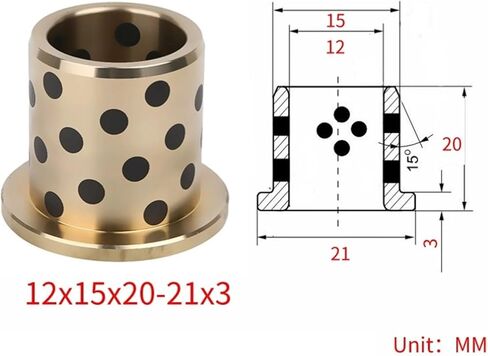 كم محمل، 1 قطعة القطر الداخلي JFB12MM غلاف نحاسي جرافيت ذاتي التشحيم محمل جلبة ذات حواف in Kuwait
