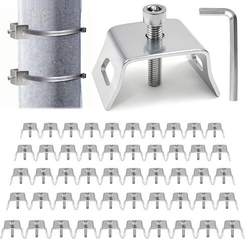 25PCS Sign Mounting Brackets Clamps 3/4" Flared Leg Bracket, Sign Mounting Hardware Kit, Street Sign Bracket Metal for Large Poles, Include Bolts & Allen Wrench in Kuwait