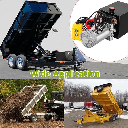 TOPEMAI Hydraulic Pump 12V Dump Trailer Pump - Double Acting, 8-Quart Electric Power Unit for Dump Trailers and Car Lifting (8 Quart) in Kuwait