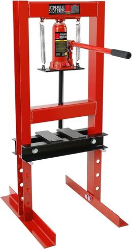 12 Ton Shop Press, H-Frame Garage Floor Adjustable Hydraulic Shop Press with Stamping Plates to Bend, Straighten, Or Press Parts, Install Bearings & U-Joints in Kuwait