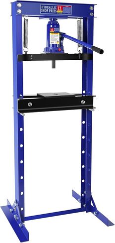 12 Ton Shop Press, H-Frame Garage Floor Adjustable Hydraulic Shop Press with Stamping Plates to Bend, Straighten, Or Press Parts, Install Bearings & U-Joints in Kuwait