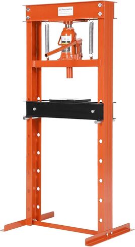 20 T Hydraulic Shop Press, H-Frame, 7-Hold Adjustable Height, with Movable Plates and Dust Cover, for Garage or Professional Users, Red in Kuwait