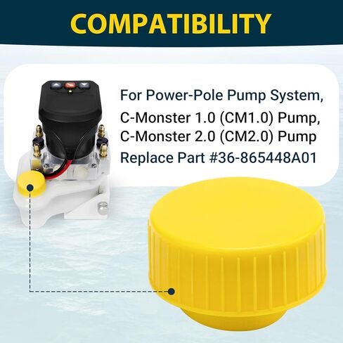 Boat Pump Reservoir Cap Compatible with Power Pole Reservoir, Hydraulic Fluid Cap for Powerpole Pro Series Trim Pump Cap Leak-Proof Fits CM 1.0 and CM 2.0 Pumps in Saudi Arabia