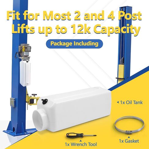 Oil Reservoir Tank with Hose Clamp & Wrench Tool,Compatible with DURO Power Units,Replacement for Eagle Lifts,Prokar,Auto Lift,Strong Arm & Pro Line,Iron Horse,Tuxedo Lift,Fits Most 2 & 4 Post Lifts in Saudi Arabia