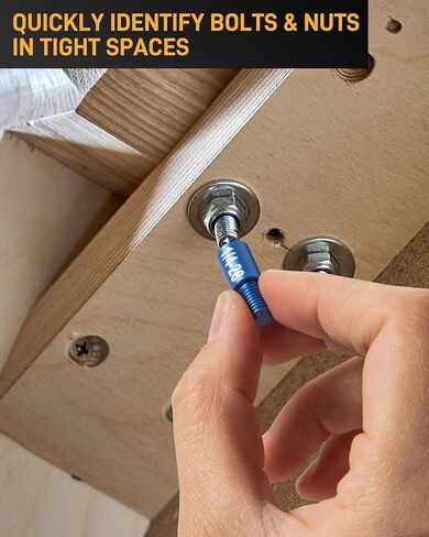 طقم فحص خيط الصواميل والمسمار مكون من 66 قطعة | 34 مقياس SAE (أزرق) + 32 متريًا (أحمر) - مكتشف دقيق لحجم المسمار للمساحات الضيقة، والإصلاحات اليدوية والاحترافية in Kuwait