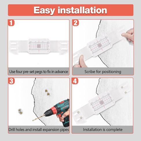 مقياس احترافي لمراقبة التشققات مزود بشبكة قياس - كاشف تشققات الجدران عالي الدقة للتقييم الهيكلي، يتضمن ورقة تسجيل وخيارات تثبيت مزدوجة in Kuwait